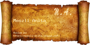 Meszli Anita névjegykártya